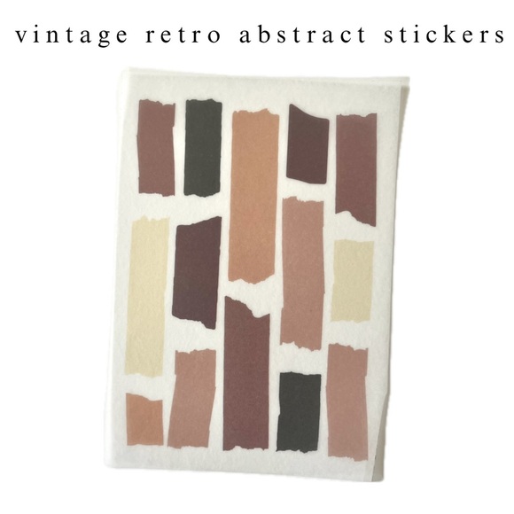 aesthetic vintage retro geometric & abstract PET sticker sheets journaling - Picture 3 of 13